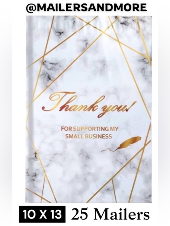 Mailers And More Other - 25 10X13 Poly Mailers Thank You Marble Shipping Envelopes Bags PRICE IS FIRM